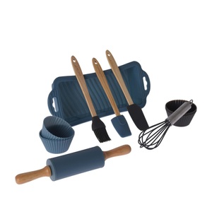 undefined, Backutensilien für Kinder 12-teilig, FURBER Backform »für Kinder, 12-teilig, Blau/Grau«, (12 St.)