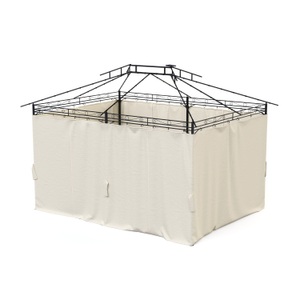 undefined, Seitenwände für Gartenpavillon LED 3 x 4 m beige 6 Stk., Seitenwände Gartenpavillon LED ROYAL 4 x 3 m beige