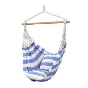 undefined, Hängesessel mit Kissen 180 x 125 cm blau/weiss, Hängesessel mit Kissen 180 x 125 cm blau/weiss