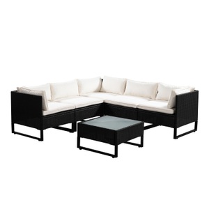 R - Ipro, Rattanlounge CAPITOLA braun / weiss, Rattanlounge CAPITOLA braun/weiss