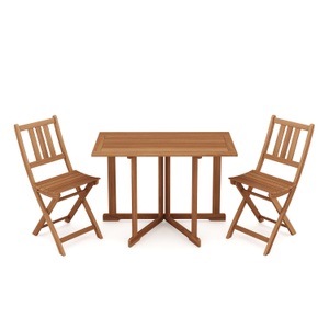 undefined, Balkonmöbel Set Holz CANNOBIO, Balkonmöbel Set Holz CANNOBIO 3-teilig