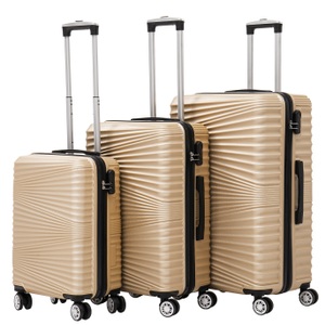 undefined, Reisekoffer Hartschalenkoffer NIA 3er Set champagner, Reisekoffer Hartschalenkoffer NIA 3er Set champagner
