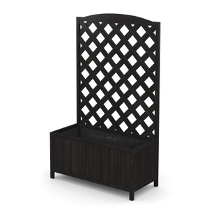 undefined, Rankgitter mit Blumenkasten schwarz, Rankgitter mit Blumenkasten schwarz