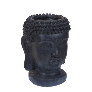 CONFORAMA, Übertopf ZEN schwarz, Blumentopf Buddha anthrazit