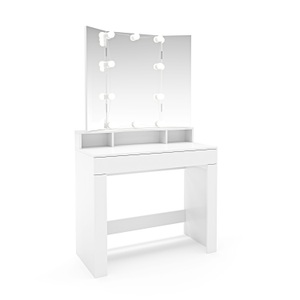 undefined, Schminktisch LARISSA LED weiss, Schminktisch mit Licht LARISSA weiss