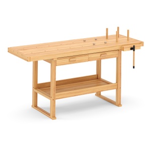 undefined, Werkbank mit Schraubstock Holz 180 x 50 cm, Werkbank mit Schraubstock Holz 180 x 50 cm