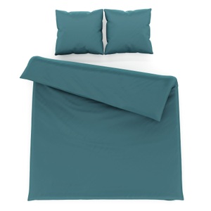 undefined, Bettwäsche 3-teilig 65 x 65 cm + 200 x 210 cm petrol, Bettwäsche 3-teilig 65 x 65 cm + 200 x 210 cm petrol
