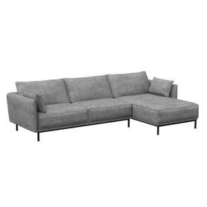 undefined, Ecksofa Leder ELVIS rechts grau, Ecksofa Leder ELVIS rechts grau