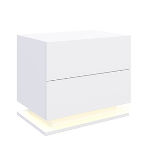 undefined, Nachttisch LED MINO mit 2 Schubladen weiss, Nachttisch LED MINO mit 2 Schubladen weiss