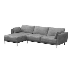 undefined, Ecksofa ELVIS grau, Ecksofa Leder ELVIS links grau