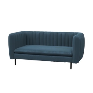 undefined, Sofa ASHLEY 2-Sitzer blau, Sofa Samt ASHLEY 2-Sitzer blau