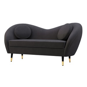 undefined, Sofa DAPHNE anthrazit, Sofa Samt DAPHNE 2-Sitzer anthrazit