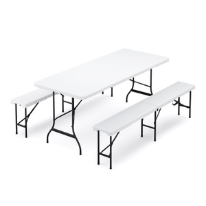 undefined, Campingtisch Garnitur klappbar 180 cm weiss, Campingtisch Garnitur klappbar 180 cm weiss