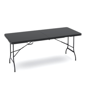 undefined, Campingtisch klappbar 180 x 75 cm schwarz, Campingtisch klappbar 180 x 75 cm schwarz