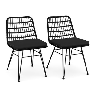 undefined, Gartenstuhl JUNO schwarz 2er Set, Gartenstuhl JUNO 2er Set schwarz