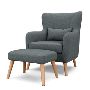 undefined, Sessel mit Hocker JARIS anthrazit, Sessel mit Hocker JARIS anthrazit