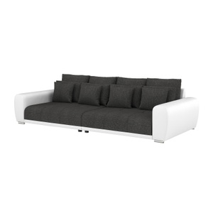 undefined, Sofa Leder SAM anthrazit/weiss, Sofa Leder SAM anthrazit/weiss