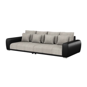 undefined, Sofa Leder SAM grau/schwarz, Sofa Leder SAM grau/schwarz