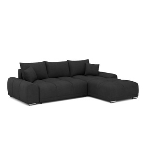 undefined, Ecksofa mit Schlaffunktion TRAVIS rechts schwarz, Ecksofa mit Schlaffunktion TRAVIS rechts schwarz