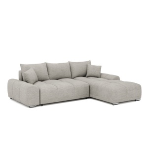 undefined, Ecksofa mit Schlaffunktion TRAVIS rechts grau, Ecksofa mit Schlaffunktion TRAVIS rechts grau