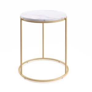 undefined, Beistelltisch ELMA weiss/gold, Beistelltisch ELMA rund weiss/gold