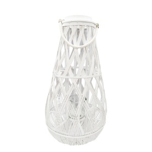 undefined, Laterne Bambus 39 x 77 cm weiss, Laterne Bambus 39 x 77 cm weiss