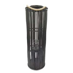 undefined, Laterne Bambus 27 x 80 cm schwarz, Laterne Bambus 27 x 80 cm schwarz