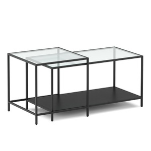 undefined, Beistelltisch Glas NITE 2-teilig schwarz