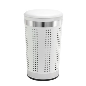 undefined, Wäschekorb Metall mit Deckel 46L weiss, Wäschekorb Metall mit Deckel 46L weiss