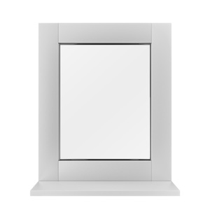 undefined, Ecksofa VEGAS anthrazit/weiss, Wandspiegel mit Ablage weiss