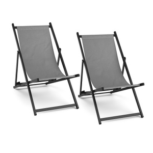 undefined, Liegestuhl AAREN 2er Set dunkelgrau/schwarz, Liegestuhl AAREN 2er Set dunkelgrau/schwarz