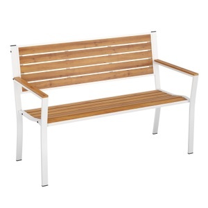undefined, Gartenbank MARLENE 127 cm natur/weiss, Gartenbank MARLENE 127 cm natur/weiss