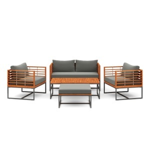 undefined, Lounge Holz MAVIS schwarz/natur/anthrazit, Lounge Holz MAVIS schwarz/natur/anthrazit