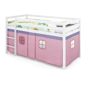 undefined, Hochbett BARBY 90 x 200 cm rosa/natur, Hochbett BARBY 90 x 200 cm rosa/natur