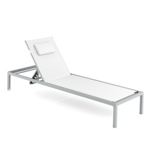 undefined, Liegestuhl GABBY weiss/grau, Liegestuhl GABBY weiss/grau