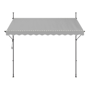 undefined, Balkonmarkise mit LED 300 x 150 cm grau, Balkonmarkise mit LED 300 x 150 cm grau