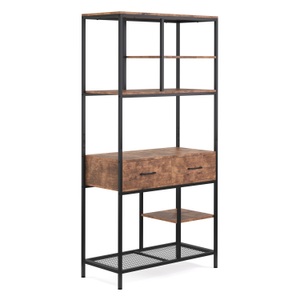 undefined, Bücherregal Vintage BONITA 2 Schubladen 90 x 180 cm, Bücherregal Vintage BONITA 2 Schubladen 90 x 180 cm