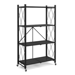 undefined, Regal Metall klappbar auf Rollen 71 x 126 cm schwarz