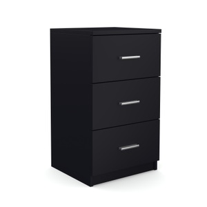 undefined, Nachttisch FORTE mit 3 Schubladen schwarz
