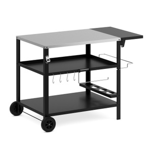 undefined, Grill Beistelltisch 127 x 64 x 84 cm schwarz, Grill Beistelltisch 127 x 64 x 84 cm schwarz