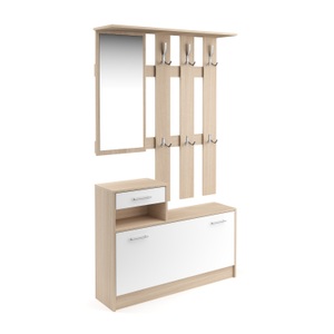 undefined, Garderobe Set EVEREST weiss/natur, Garderobe Set EVEREST weiss/natur