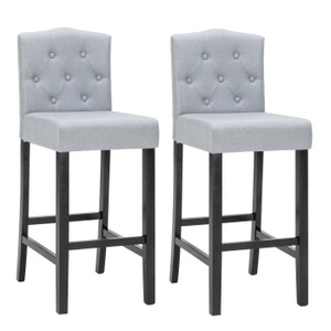 undefined, Barhocker WADE 2er Set grau/schwarz, Barhocker WADE 2er Set grau/schwarz
