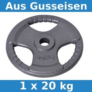 Jaden, Hantelscheibe Gripper Gewicht 20 kg, Hantelscheibe Gusseisen GRIPPER 50 mm 20 kg