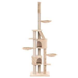R - cat trees, Katzenbaum deckenhoch 230 - 265 cm beige, Katzenbaum BALU 265 cm beige