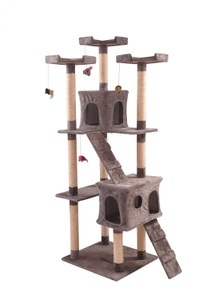 R - cat trees, Katzenbaum 182 cm hoch grau, Katzenbaum MAX 182 cm grau