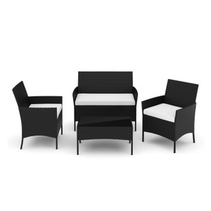 undefined, Gartenset Rattan MOLDE schwarz/beige