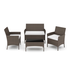 undefined, Gartenset Rattan MOLDE braun/beige