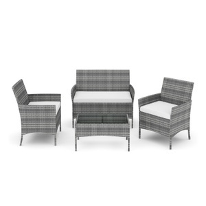undefined, Gartenset Rattan MOLDE grau/beige, Gartenset Rattan MOLDE grau/beige