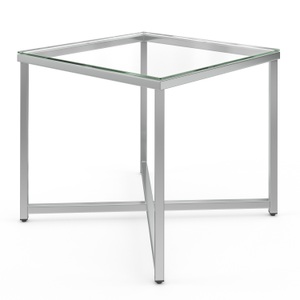 undefined, Beistelltisch Glas RUFIN 50 x 50 x 45 cm silber