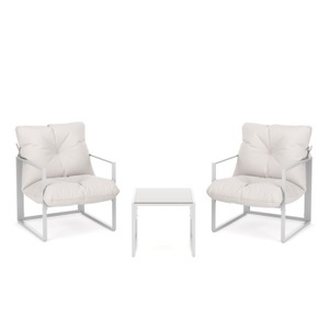undefined, Gartenmöbel Set DELANO 3-teilig weiss, Gartenmöbel Set DELANO 3-teilig weiss